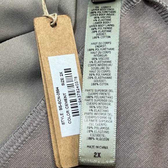 SKIMS FAUX LEATHER SCOOP BODYSUIT CEMENT SIZE 2X - Picture 10 of 12